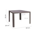 Masa pentru gradina Stella, 90 x 90 x 75 cm, aluminiu, gri