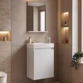 Set Dulap de Baie cu Chiuvetă și Oglindă (2 Piese), Hanah Home, Conza 45, Alb