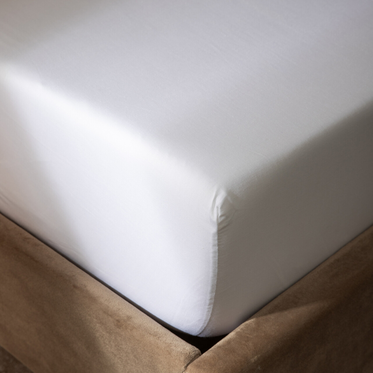 Cearceaf de pat cu elastic Danielle, Homla, 140x200 cm, bumbac satinat, alb