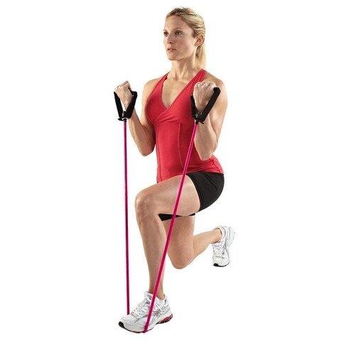 Extensor pentru tonifiere xqmax, 120 cm, elastic, roz