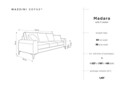 Canapea, Madara, Mazzini Sofas, 3 locuri, gold legs, 222x102x90 cm, catifea, bej