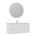 Set Dulap de Baie cu Chiuvetă și Oglindă (2 Piese), Hanah Home, Moonlight 120 v2, Alb mat