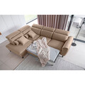 Coltar extensibil stanga 4 locuri ELTAP, LT-20NU, Noble, 255x201x100 cm, lemn/poliester, maro deschis