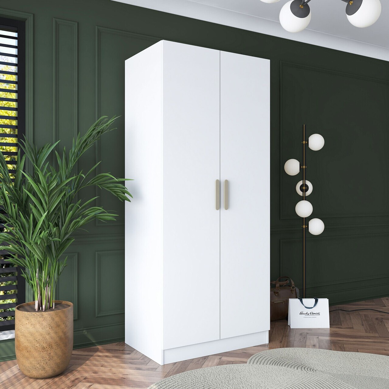 Dulap pentru haine, Hanah Home, BA160, 90x210x57.5 cm, PAL melaminat, Alb - view 2