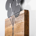 Decoratiune de perete, Chıld And Balloons, 50% lemn/50% metal, 30 x 86 cm, Negru