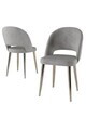 Set scaune (8 piese), Hanah Home, Pane, Gri/Crom