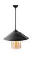 Lustra, FullHouse, 390FLH1582, Abajur din sticla acrilica, Negru / Miere