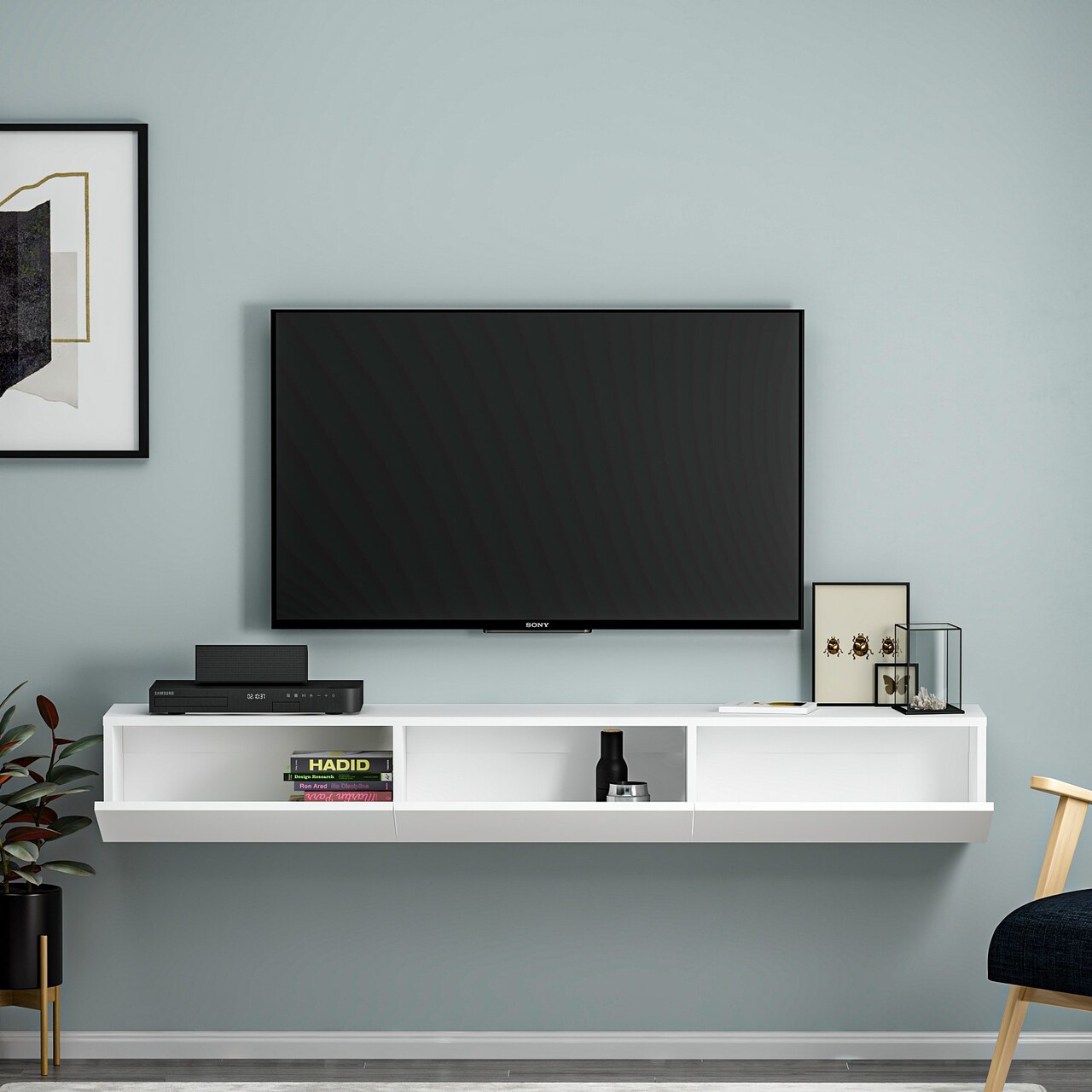 Comoda TV, Inarch, Terra, 180x26x31.4 cm, PAL, Alb - 1 | YEO