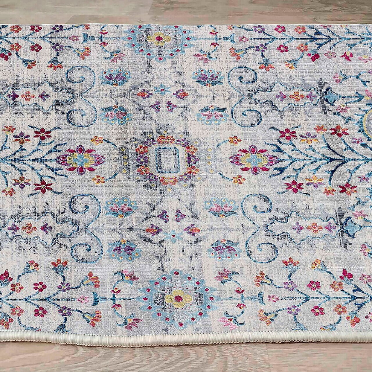 Covor, Woosonıl106, 80x300 cm, Albastru / Portocaliu / Roz / Gri — imaginea 6