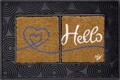 Covoras de intrare, Olivo Tappeti, Window 2, Hello 02, 40 x 60 cm, cauciuc/fibra cocos, multicolor