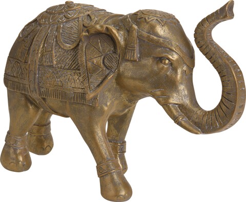 Decoratiune Elephant, 36x13x22 cm, poliston, auriu Excellent Houseware imagine 2022 by aka-home.ro