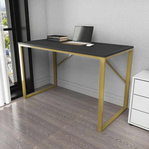 Birou, retricy, layton, 120x60x74 cm, pal, aur/antracit