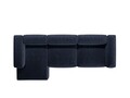 Coltar stanga 4 locuri, Bergamo, Cosmopolitan Design, 344x152x70 cm, catifea chenille raiata, albastru navy