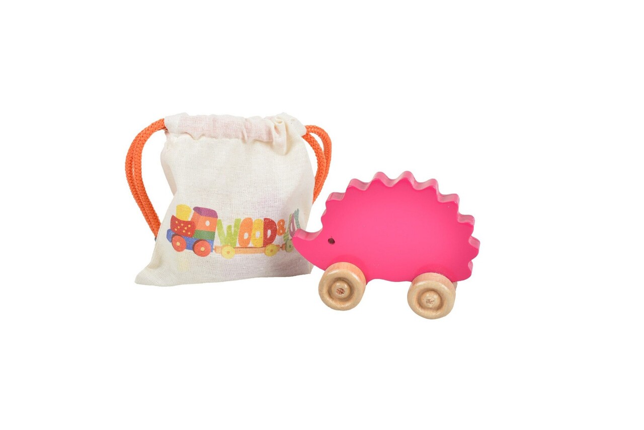 Jucarie pentru landou/carucior, Hanah Home, Hedgehog, 13x10x5 cm, Roz - view 2