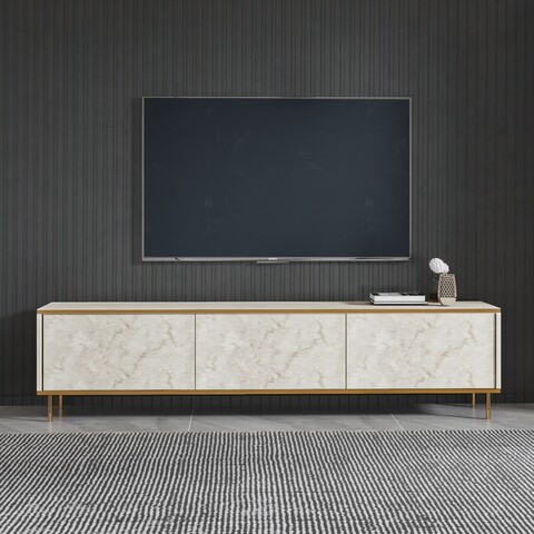 Comoda TV, Inarch, Imaj, Travertin / Auriu