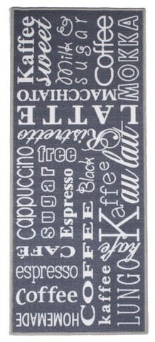 Covor pentru bucatarie Coffee, Decorino, 50x120 cm, poliamida, gri