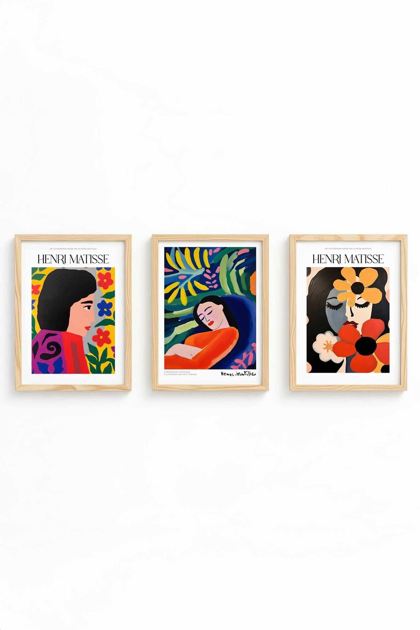Set 3 tablouri decorative, Huhu541, Cadru: 100% LEMN MASIV (Grosime: 2 cm), Multicolor - view 2