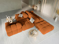 Canapea modulara 4 locuri cotiera stanga, Bellis-51, Micadoni Home, 282x94x70 cm, catifea, teracota