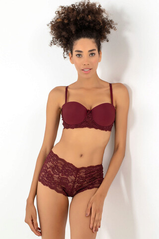 Set lenjerie intima sutien si chiloti, 999mre1604 - 85, miorre, 90% poliamida/10% elastan, rosu claret