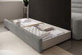 Canapea extensibila brat stanga 3 locuri, ELTAP, Fabillo, 223x86x80 cm, lemn/poliester, gri deschis