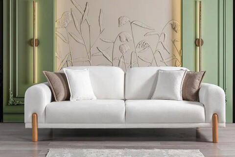 Canapea extensibila 3 locuri, Atelier del Sofa, 752EST1123, Frame: 70% HORNBEAM/30% MELAMINE COATED CHIPBOARD, Crem