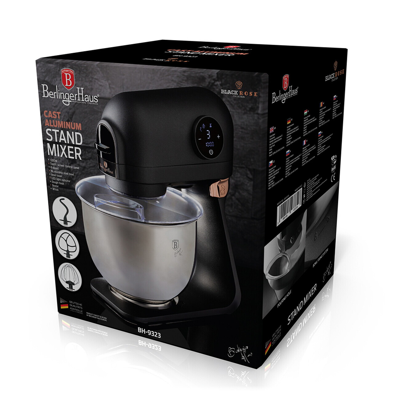 Robot de bucatarie Berlinger Haus, Black Rose, 1200W, aluminiu turnat/inox, negru/argintiu - imagine 8