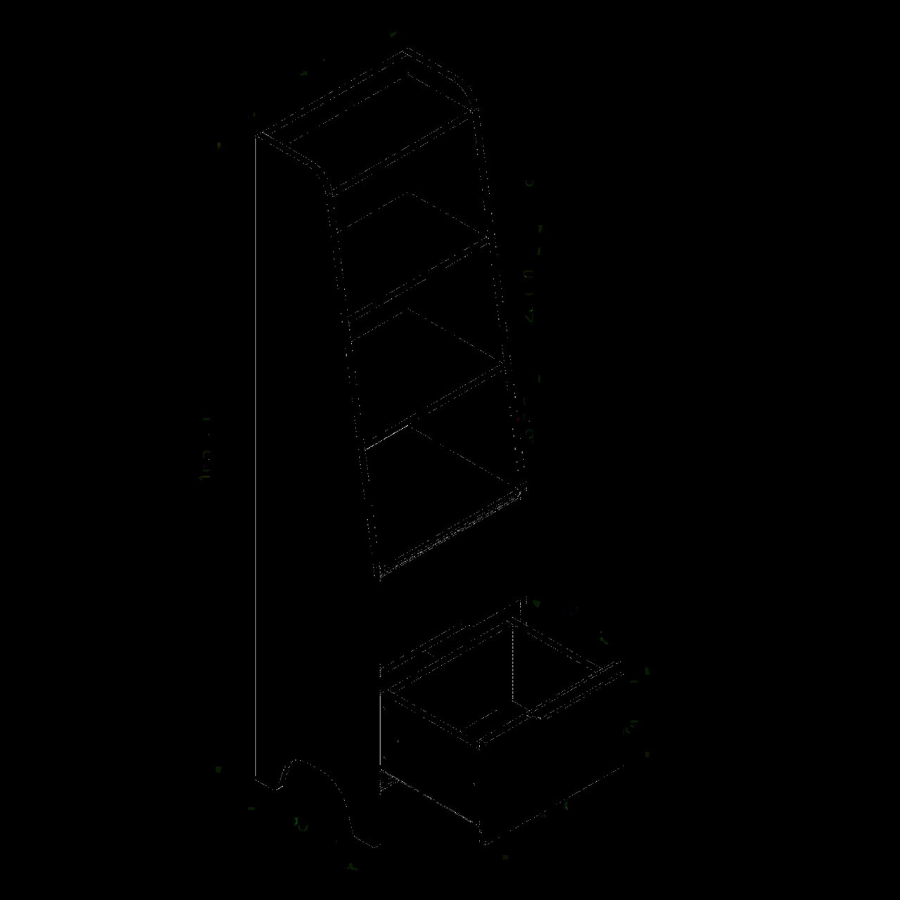 Corp biblioteca, Hanah Home, Ruby Bookcase, 45x165x35 cm, PAL, Piatră Lunii / Nuc — imaginea 8
