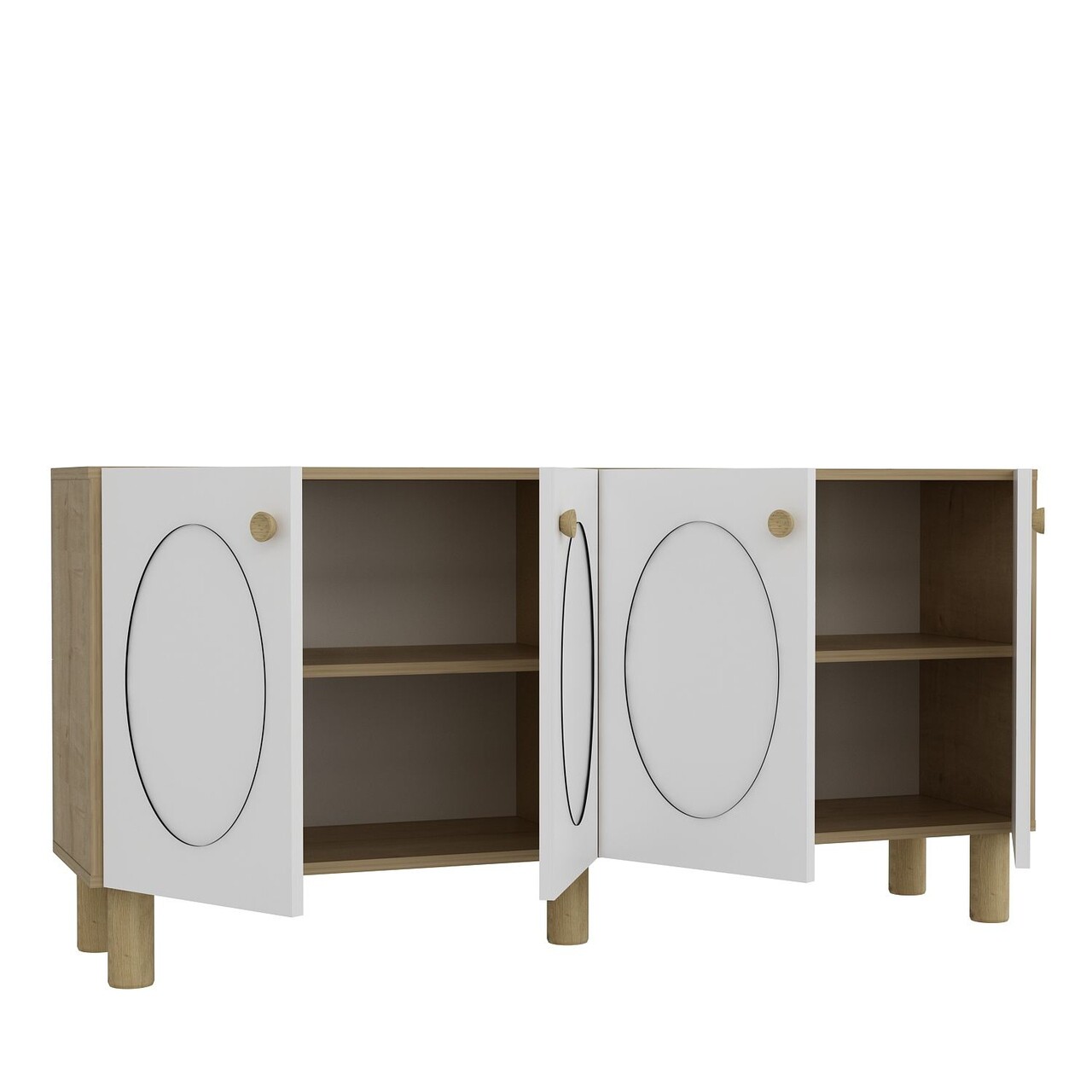 Consola, Hanah Home, Nef, 150x75x32 cm, PAL , Maro, Alb - view 6