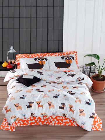 Lenjerie de pat dubla, canis - beige, enlora home, bumbac ranforce