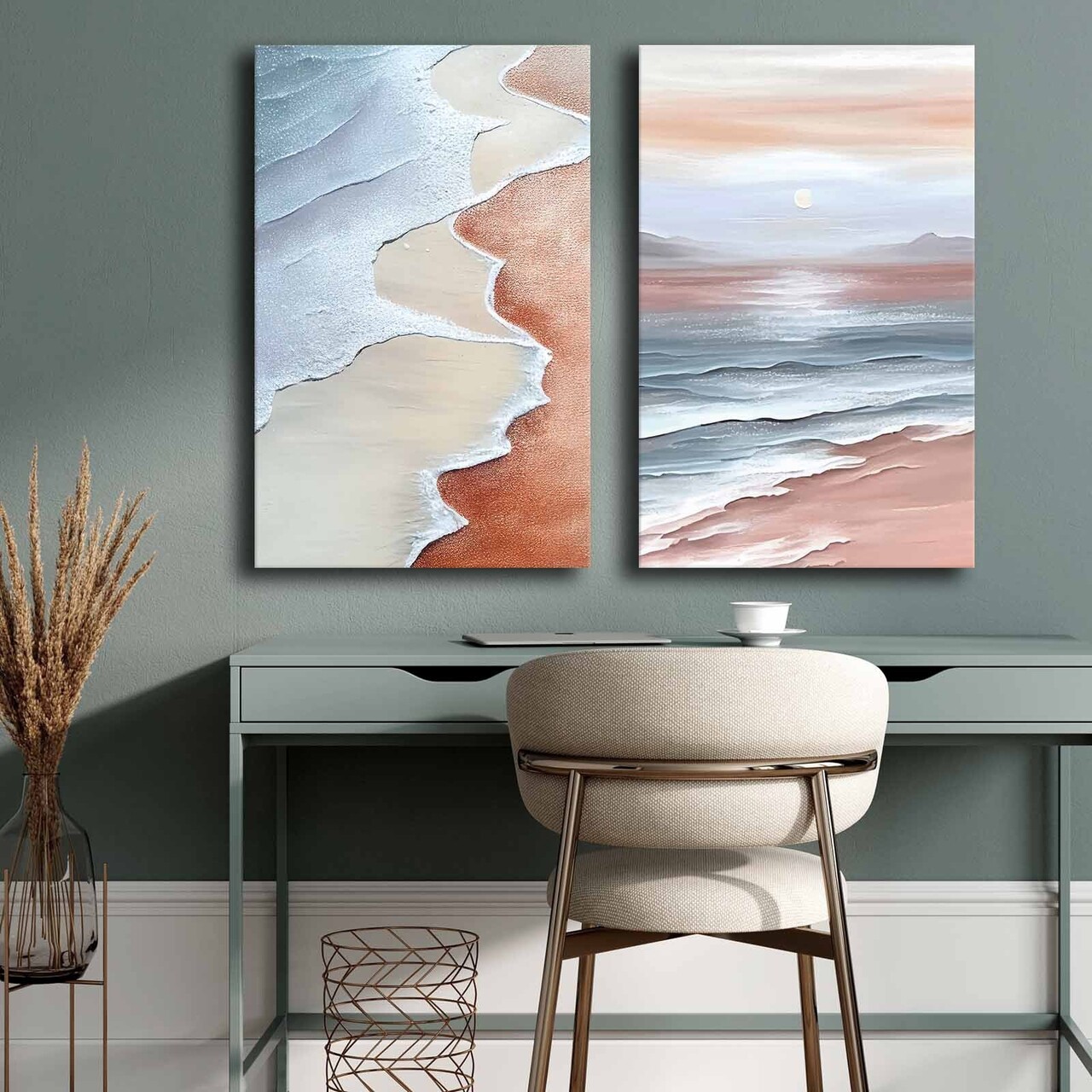 Set 2 tablouri decorative 2P4570GSC-018 Lemn Multicolor