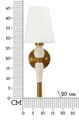 Aplica de perete Budapest, Mauro Ferretti, 1 x E14, 20W, 16x20x46 cm, fier, auriu/alb