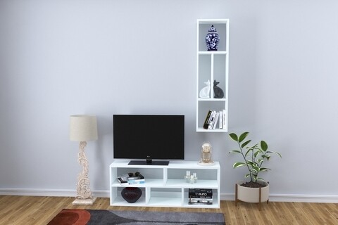 Mobilier living raffline, 2 corpuri, 120x29.5x45.5 cm, pal , alb