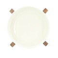 Bol salata Fincan, Homla, 20x10 cm, ceramica/lemn, alb