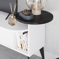 Comoda TV, Decortie, Ada, 188 x 42.6 x 40 cm, pal melaminat, alb/negru