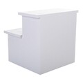 Scaun tip treapta, Melina, Creaciones Meng, 34x34x34 cm, 2 sertare, lemn de paulownia, alb