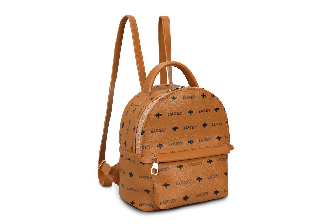 Rucsac, Lucky Bees, 338 Tan, piele ecologica, maro deschis
