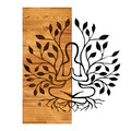 Decoratiune de perete, Lina, lemn/metal, 48 x 58 cm, negru/maro