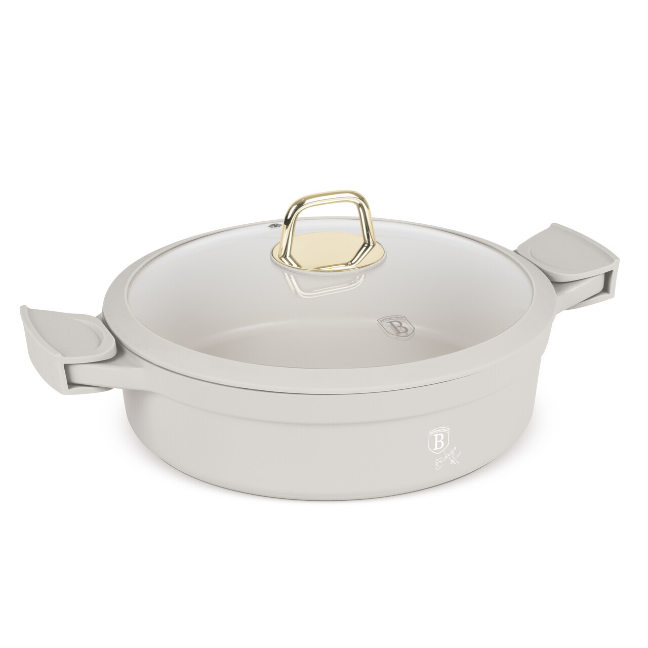 Oala cu capac Berlinger Haus, Sahara, 28 cm, 4.2 L, fonta, crem mat - imagine 6