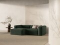 Coltar stanga 2 locuri, Bergamo, Cosmopolitan Design, 244x152x70 cm, tesatura structurata, verde muschi