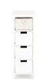 Comoda cu 4 sertare Leonie, Bizzotto, 26x32x80 cm, lemn de paulownia/MDF, alb