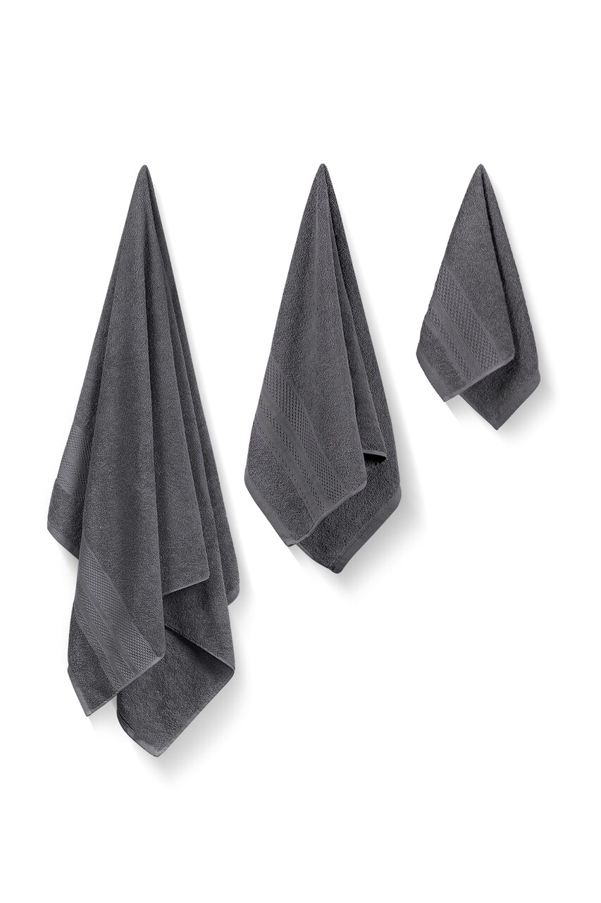 Set prosoape de baie, Whitney, Piramit, Bumbac, Antracit