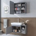Set Dulap de Baie cu Chiuvetă și Oglindă (2 Piese), Hanah Home, 2930, MDF, Frasin