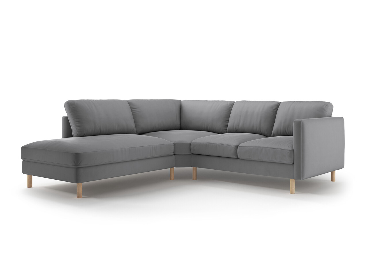 Coltar stanga 4 locuri Eden Micadoni 267x234x90 cm catifea gri