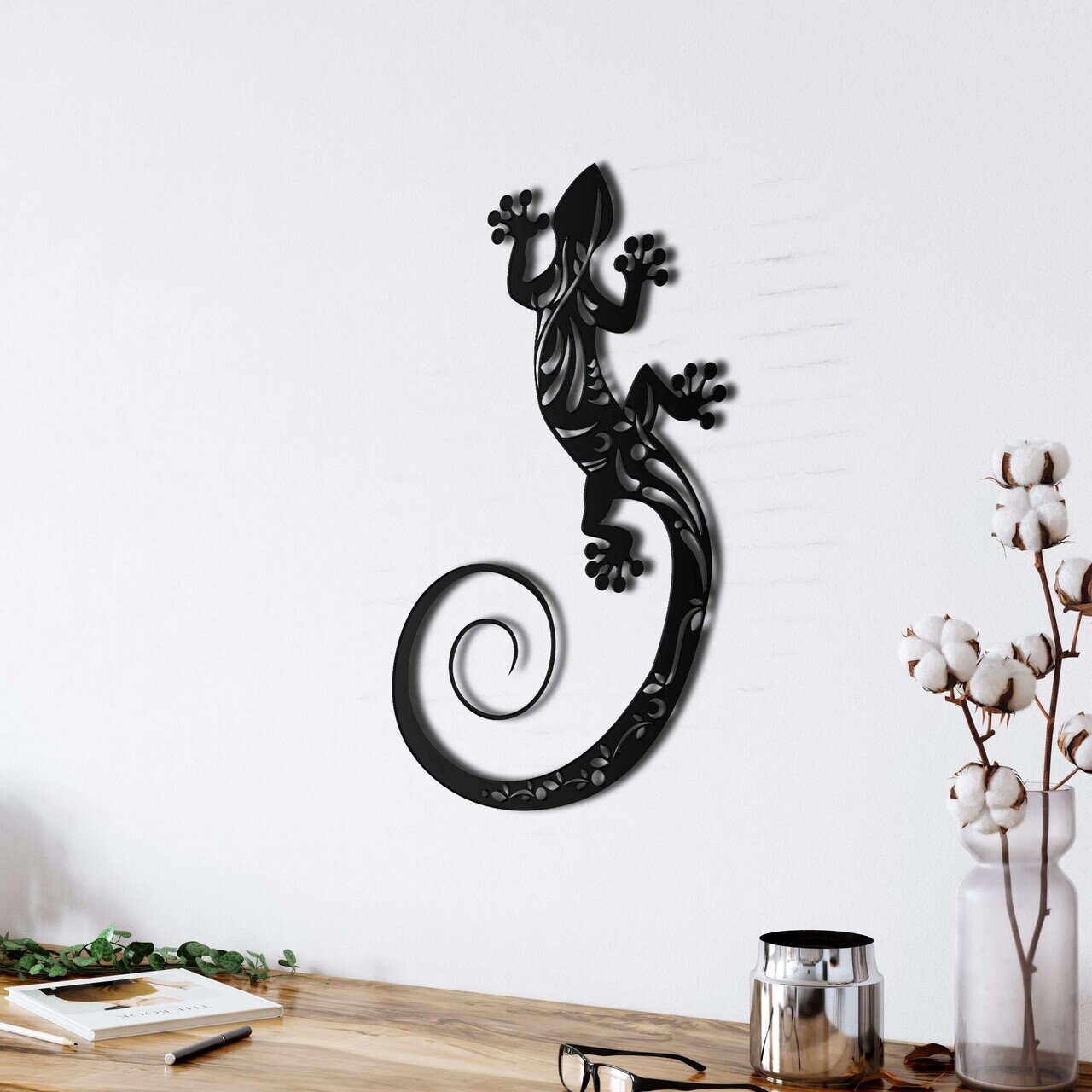 Decoratiune de perete, 5084, Metal, Dimensiuni: 56 x 90 cm, Negru
