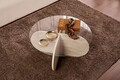 Masuta de cafea, Nordure, Aeris, Travertin / Transparent