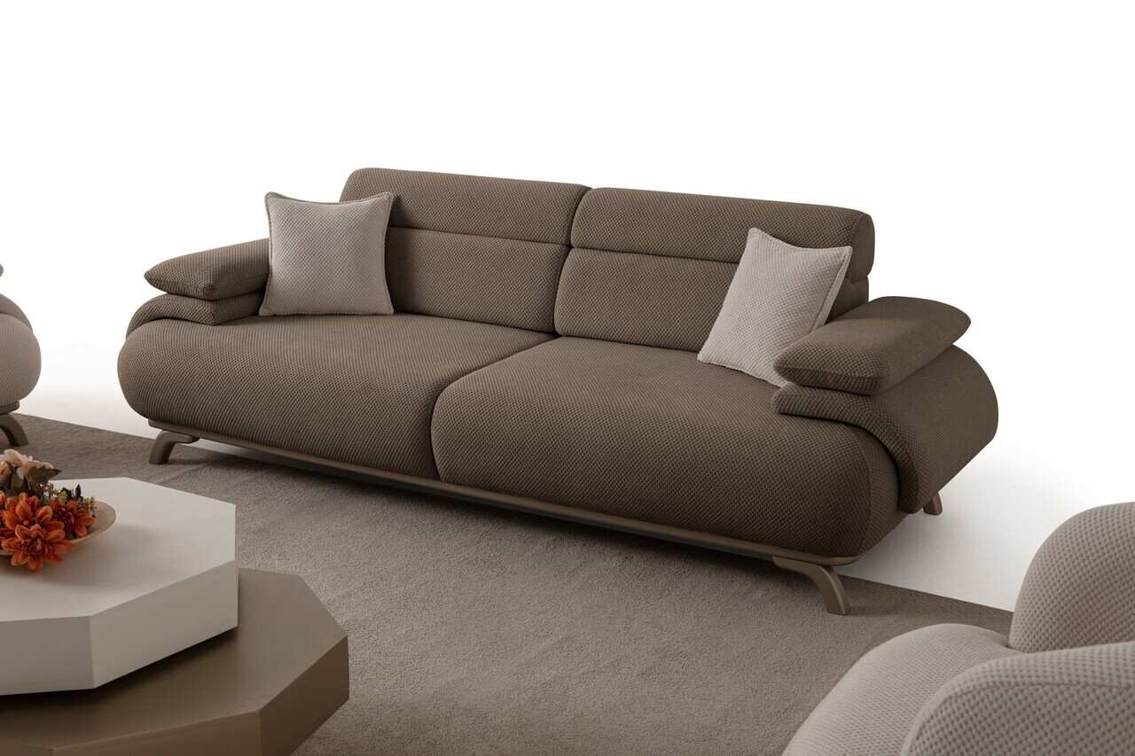 Canapea 3 locuri, Atelier del Sofa, 752EST1143, Lemn de carpen/PAL melaminat, Pământ - view 6