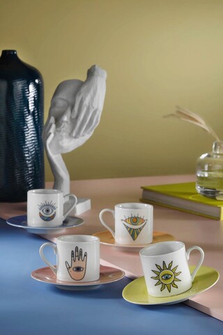Set de cafea NNRU08KT898499, Kutahya Porselen, 8 piese, portelan Kutahya Porselen