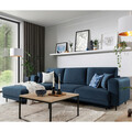 Coltar extensibil stanga 4 locuri ELTAP, LT-40NU, Dalia, 289x190x95 cm, lemn/poliester, albastru inchis