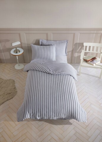 Lenjerie de pat pentru o persoana, Road Potlu - Light Grey, EnLora Home, 70% bumbac/30% poliester