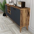 Consola, Hommy Craft, Napoli, 180x81x35 cm, PAL, Antracit / Nuc
